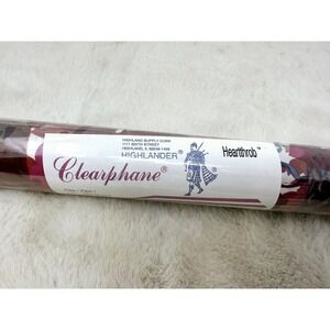 Hearts Highlander Printed Clear Cellophane Gift Christmas Valentines 50' x 24"